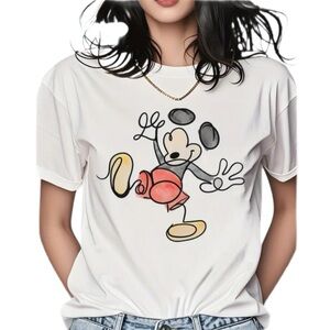 Women’s Disney Inspired Mickey Mouse Sketch White T-Shirt - Size XL - NWOT